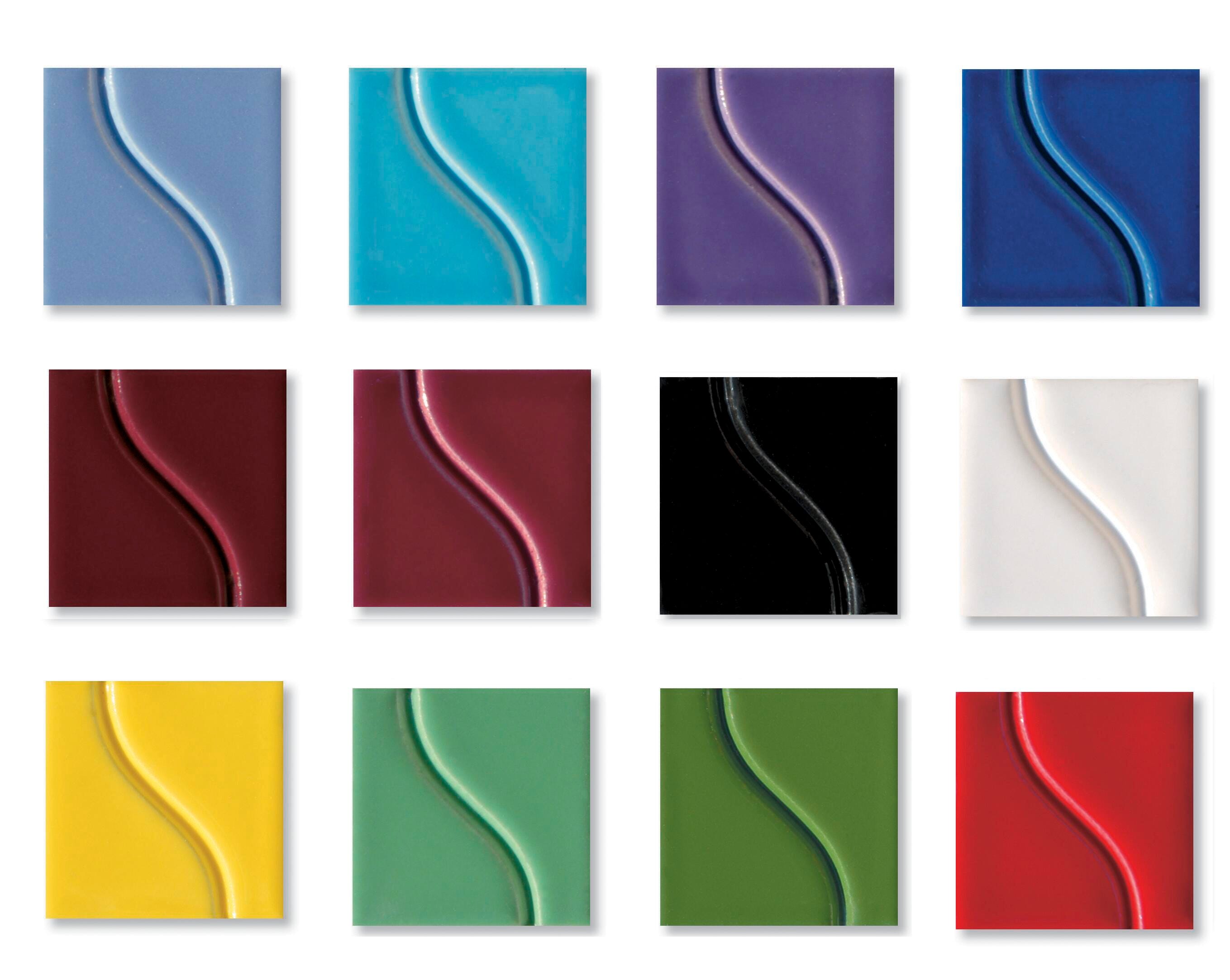Sax Gloss Glazes, 1 Pint Jars, Assorted Colors, Set of 12 | School